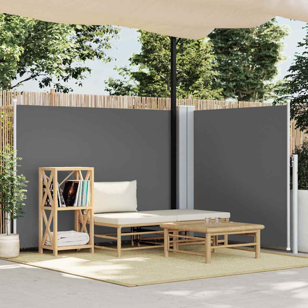 Sisäänvedettävä sivumarkiisi 140x600 cm antrasiitti