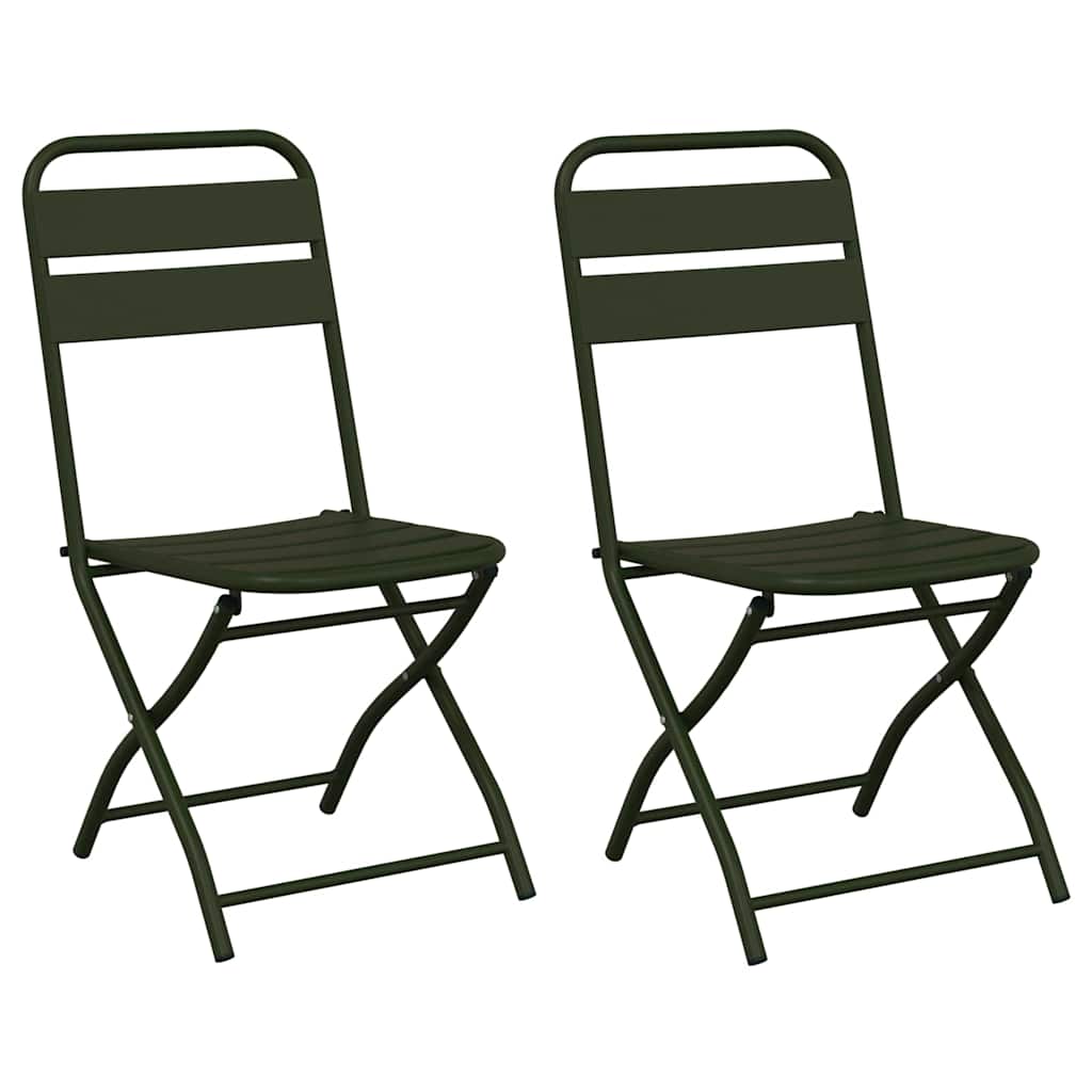 Puutarhan kokoontaitettava tuoli 2 pcs Vihreä 42 x 52 x 82 cm