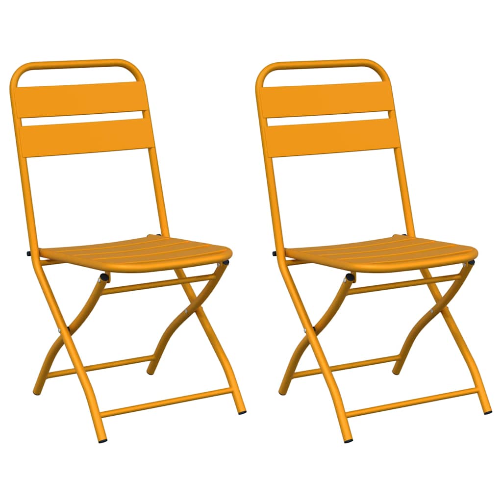 Puutarhan kokoontaitettava tuoli 2 pcs Sinapinkeltainen