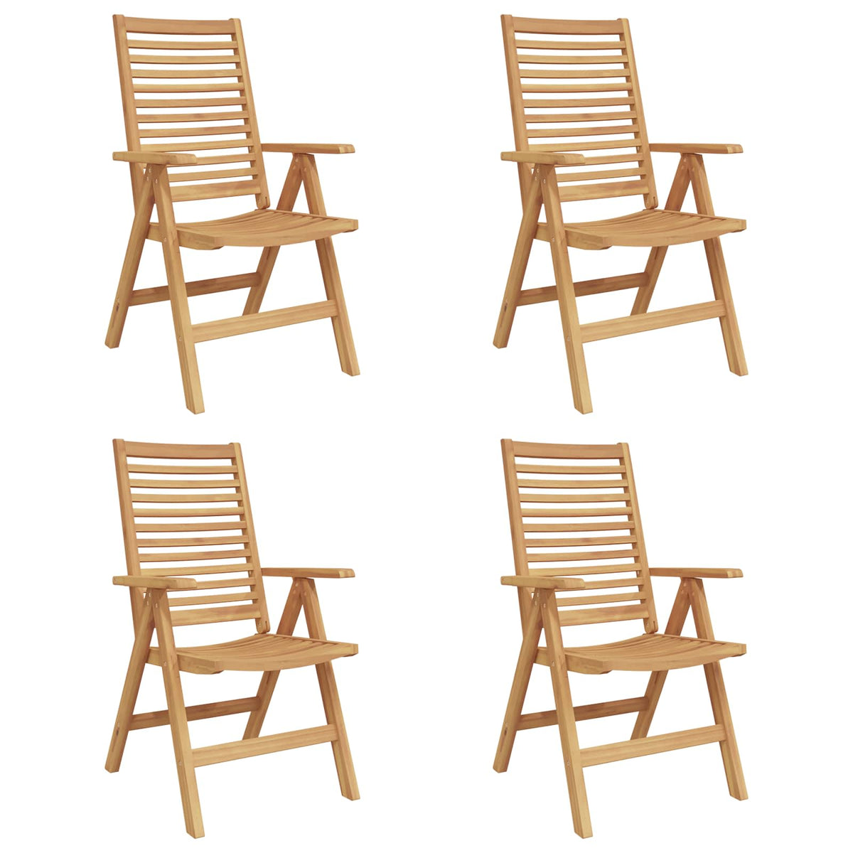 Puutarhan Tuoli 4 pcs Ruskea 52 x 64.5 x 108 cm Täysi tiikki