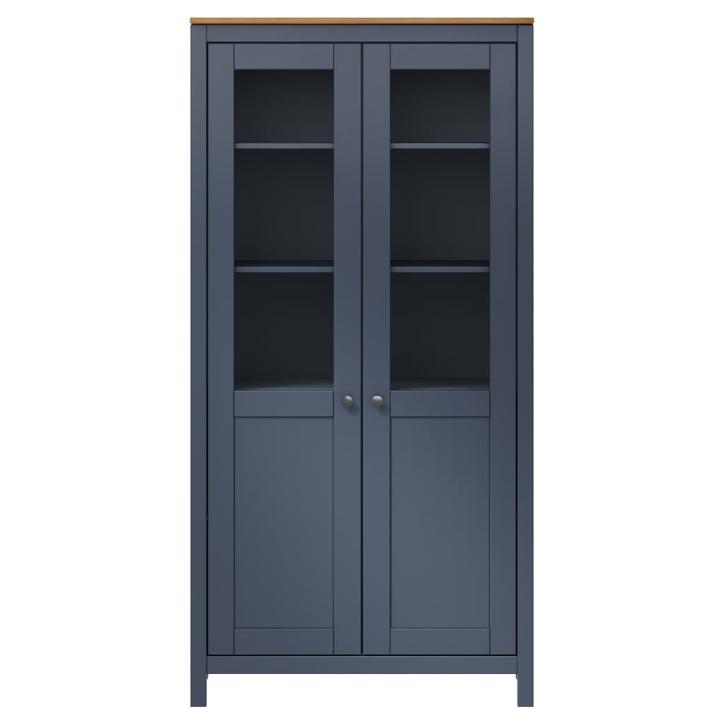Vitriini Hill Harmaa 85X37X170,5 Cm Täysi Mänty