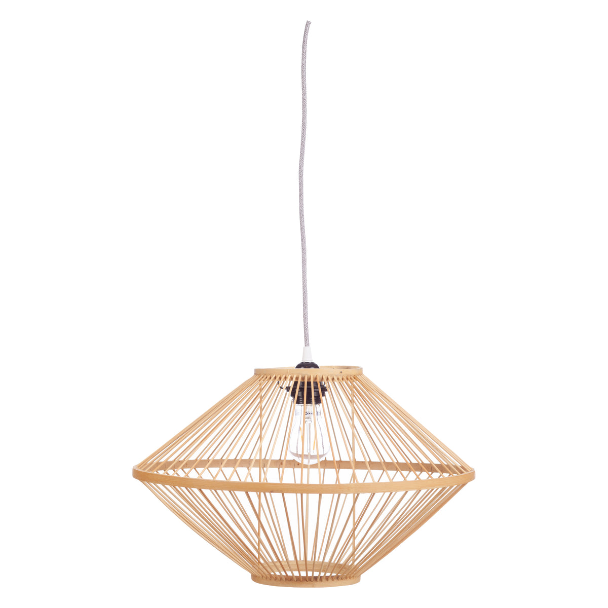 Ufo-riippuvalaisin bambu luonnonväri Ø45 cm K28 cm