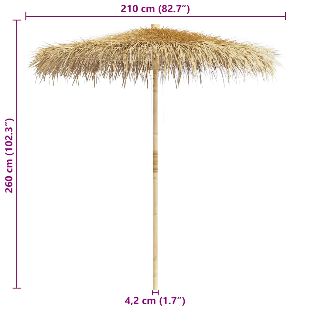 Aurinkovarjo bambu/banaanipuun lehdet 210 cm