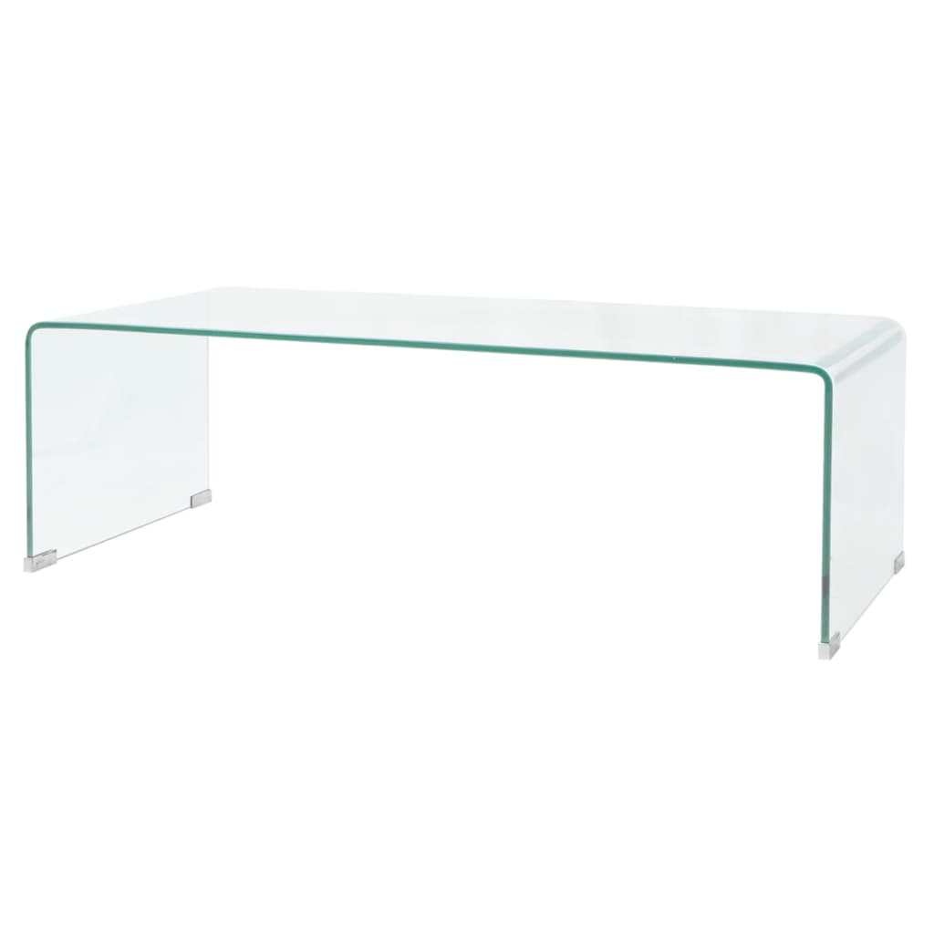 Sohvapöytä karkaistu lasi 98x45x30 cm kirkas