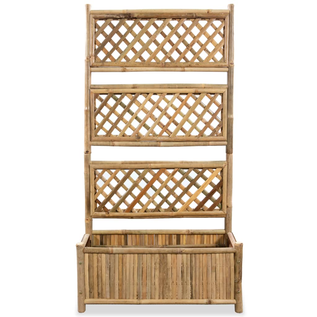 Korotettu kukkalaatikko säleiköllä bambu 70 cm