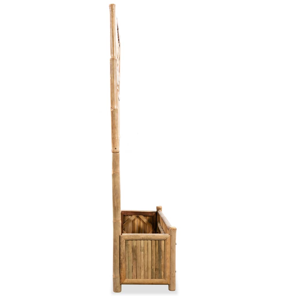 Korotettu kukkalaatikko säleiköllä bambu 70 cm