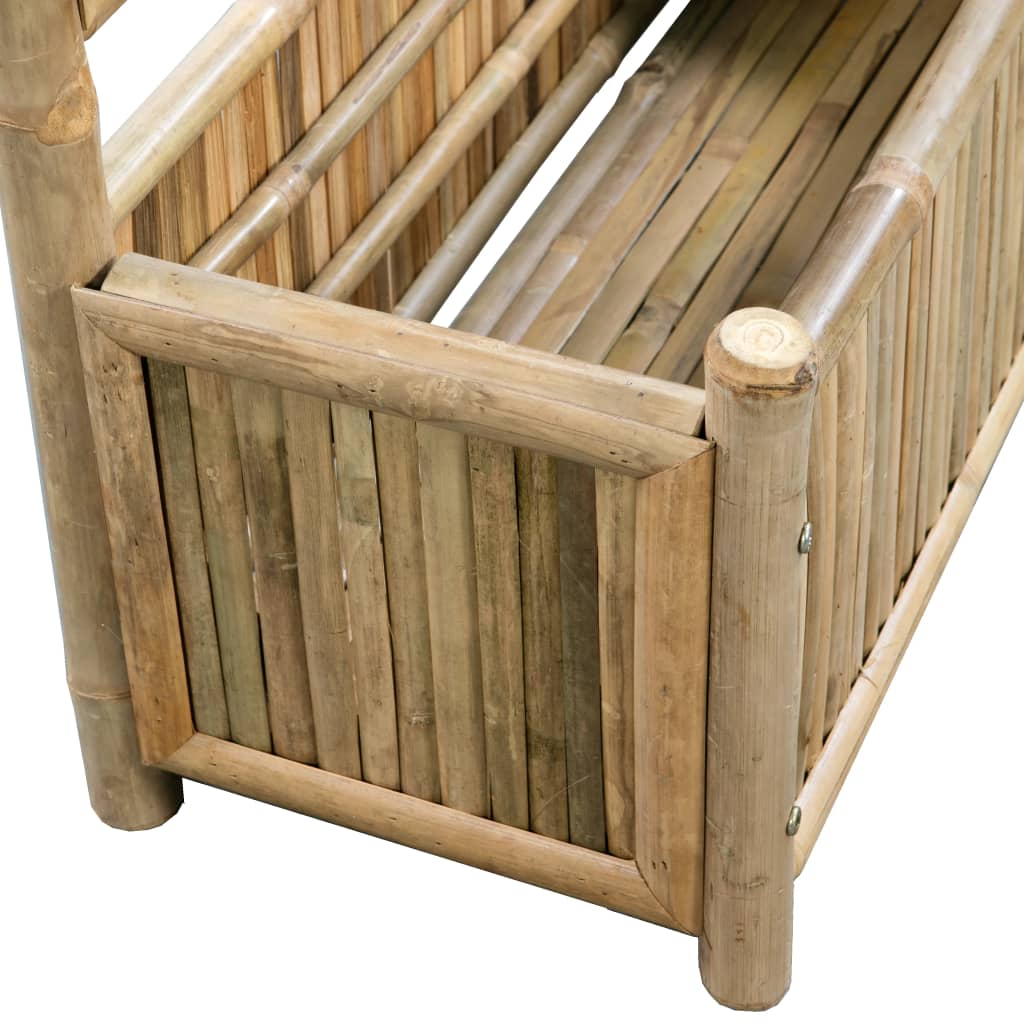 Korotettu kukkalaatikko säleiköllä bambu 70 cm