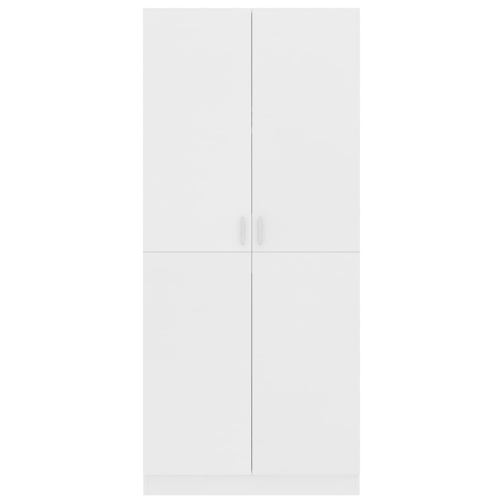 Vaatekaappi Valkoinen 80X52X180 Cm Lastulevy