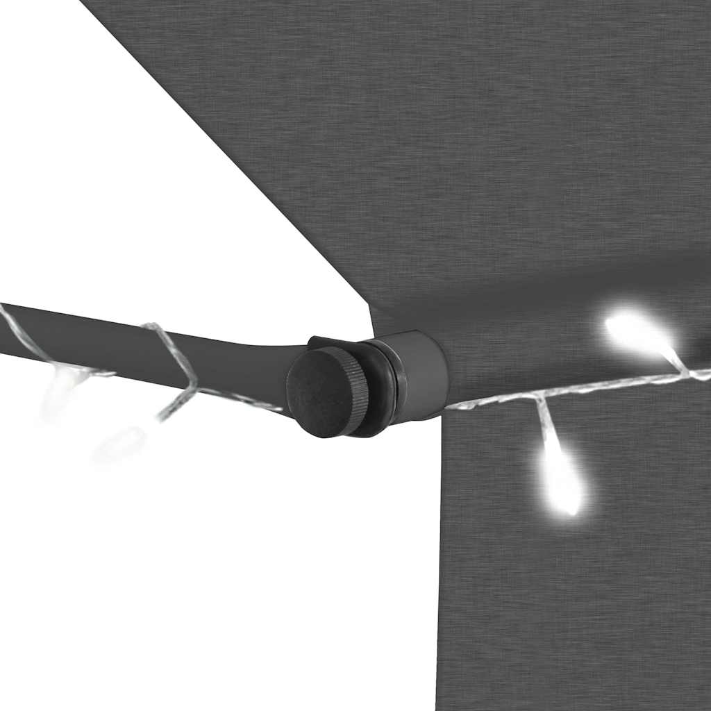 Sisäänkelattava markiisi LED-valoilla 350 cm antrasiitti