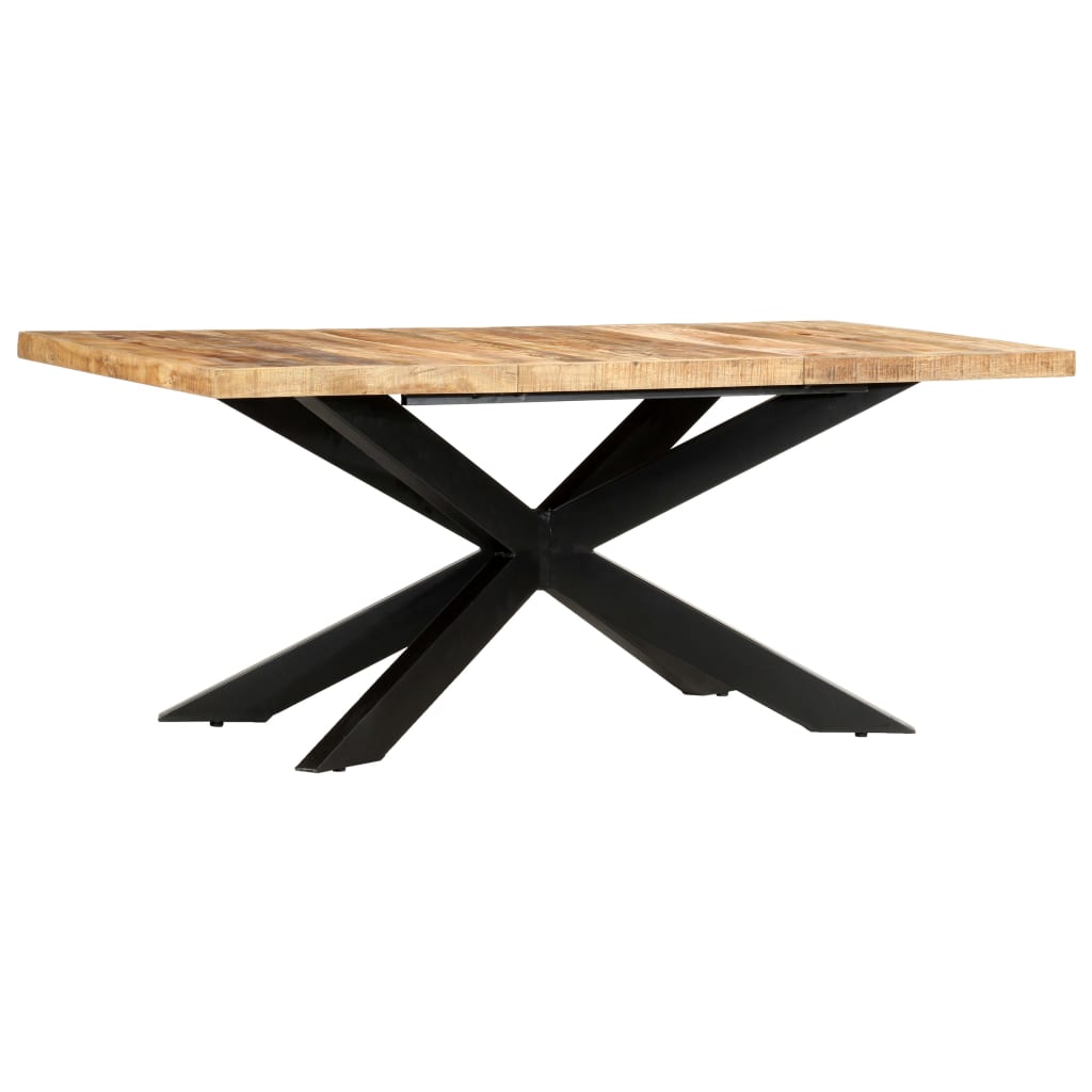 Ruokapöytä 180x90x76 cm täysi karkea mangopuu