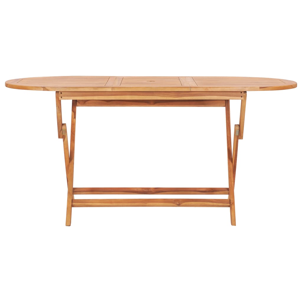 Kokoontaitettava puutarhapöytä 160x80x75 cm täysi tiikki