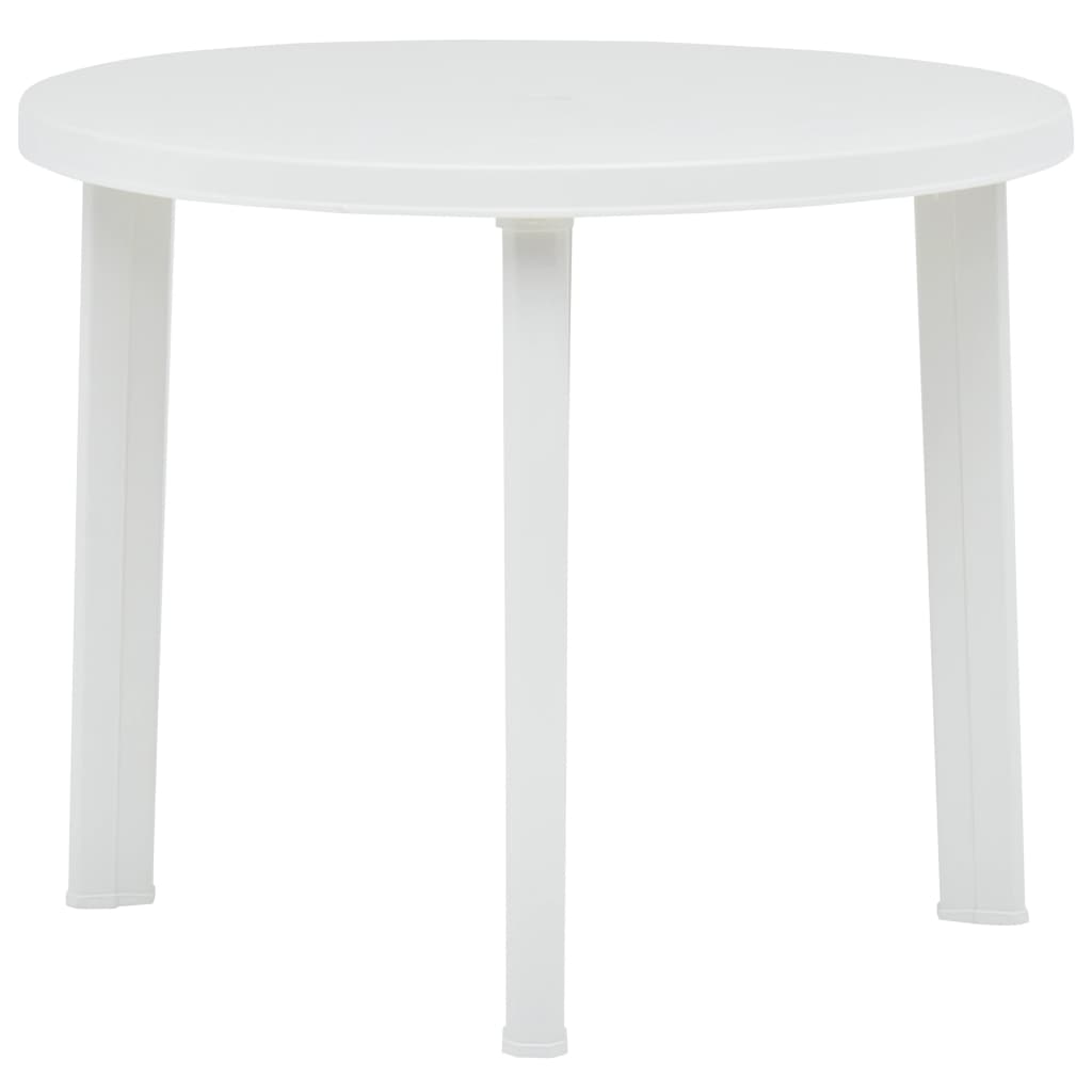 Puutarhapöytä valkoinen 89 cm muovi
