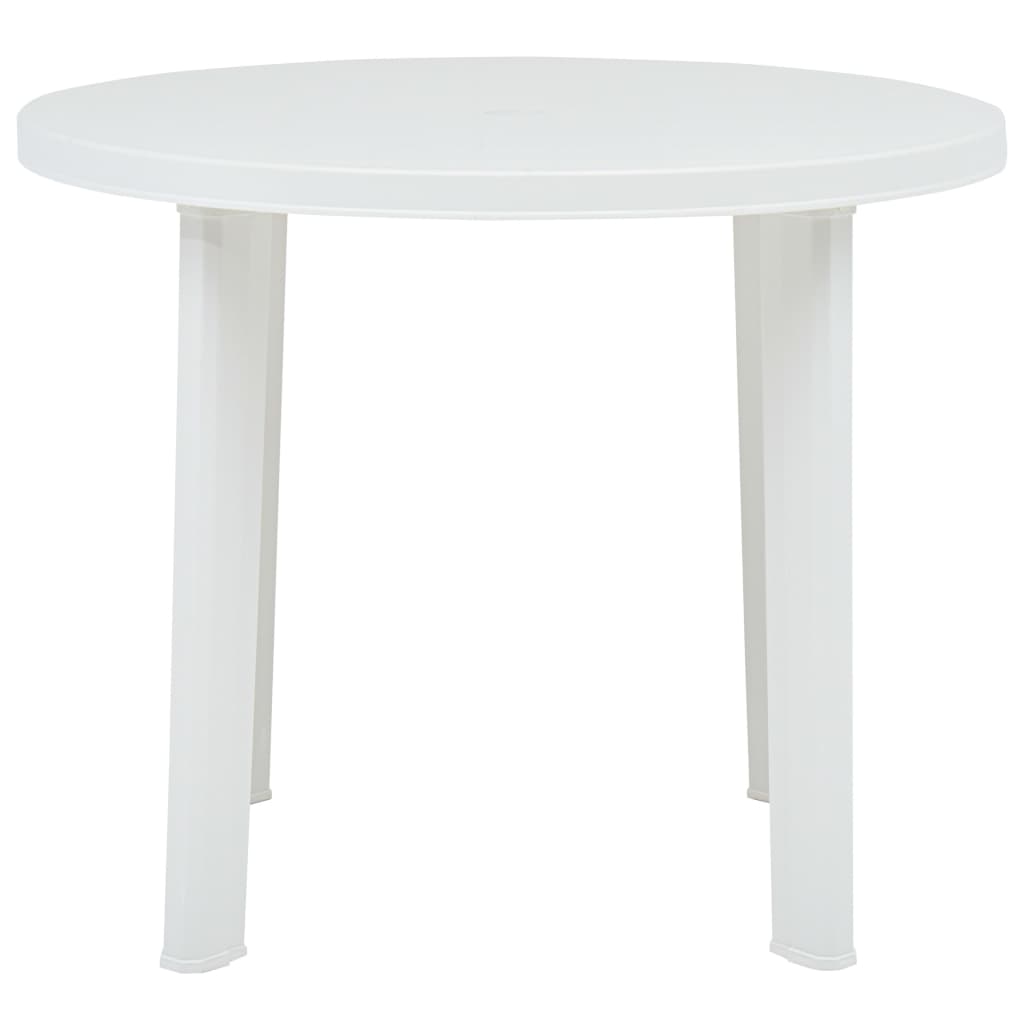 Puutarhapöytä valkoinen 89 cm muovi