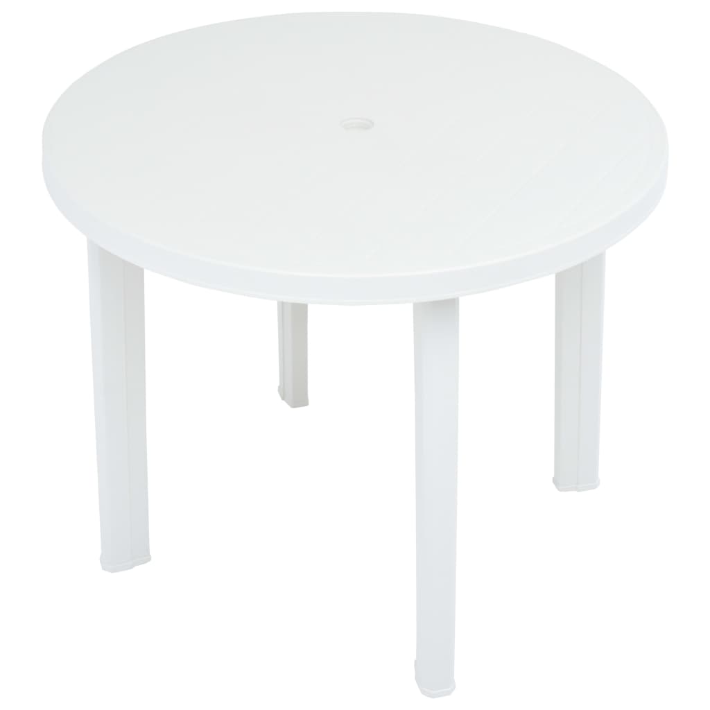 Puutarhapöytä valkoinen 89 cm muovi