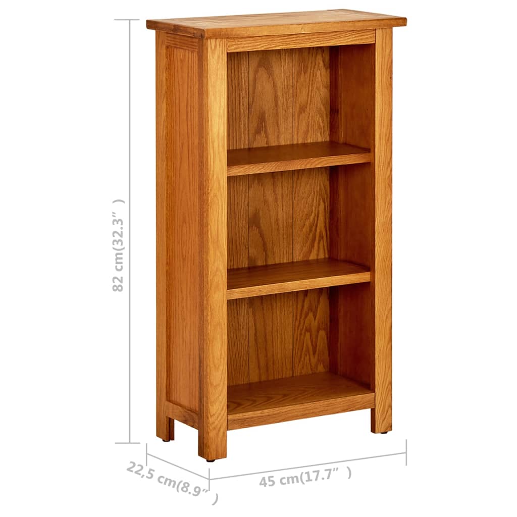 Kirjahylly 45X22,5X82 Cm Täysi Tammi 45 x 22.5 x 82 cm 1