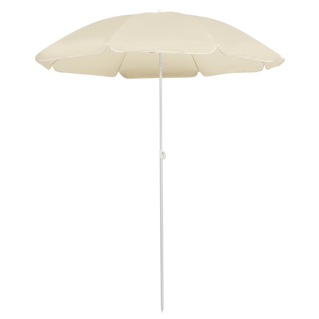 Puutarha-aurinkovarjo terästolpalla hiekka 180 cm
