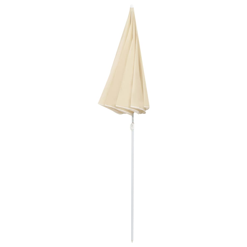Puutarha-aurinkovarjo terästolpalla hiekka 180 cm