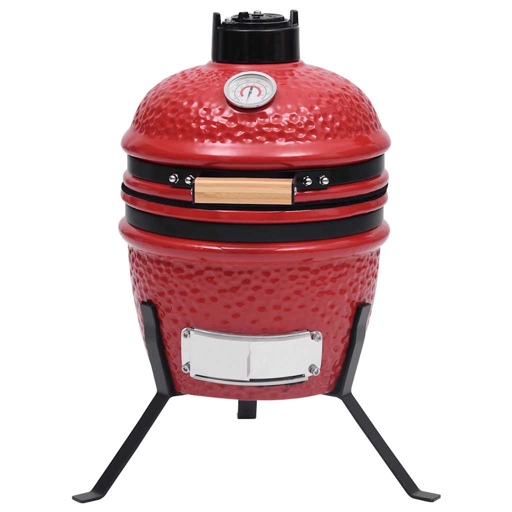 Kamado 2-in-1 grilli/savustin keramiikka 56 cm punainen