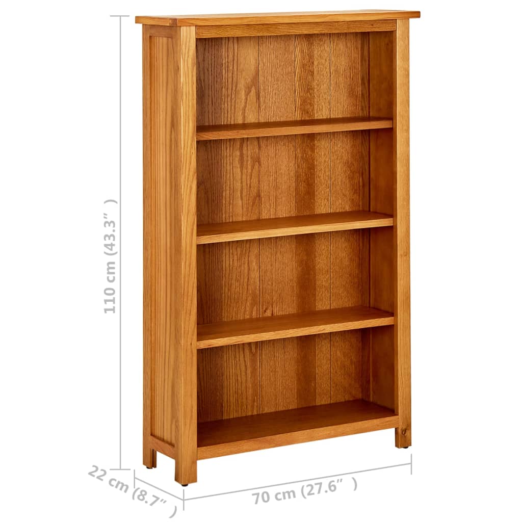 Kirjahylly 4 tasoa 70x22x110 cm täystammi