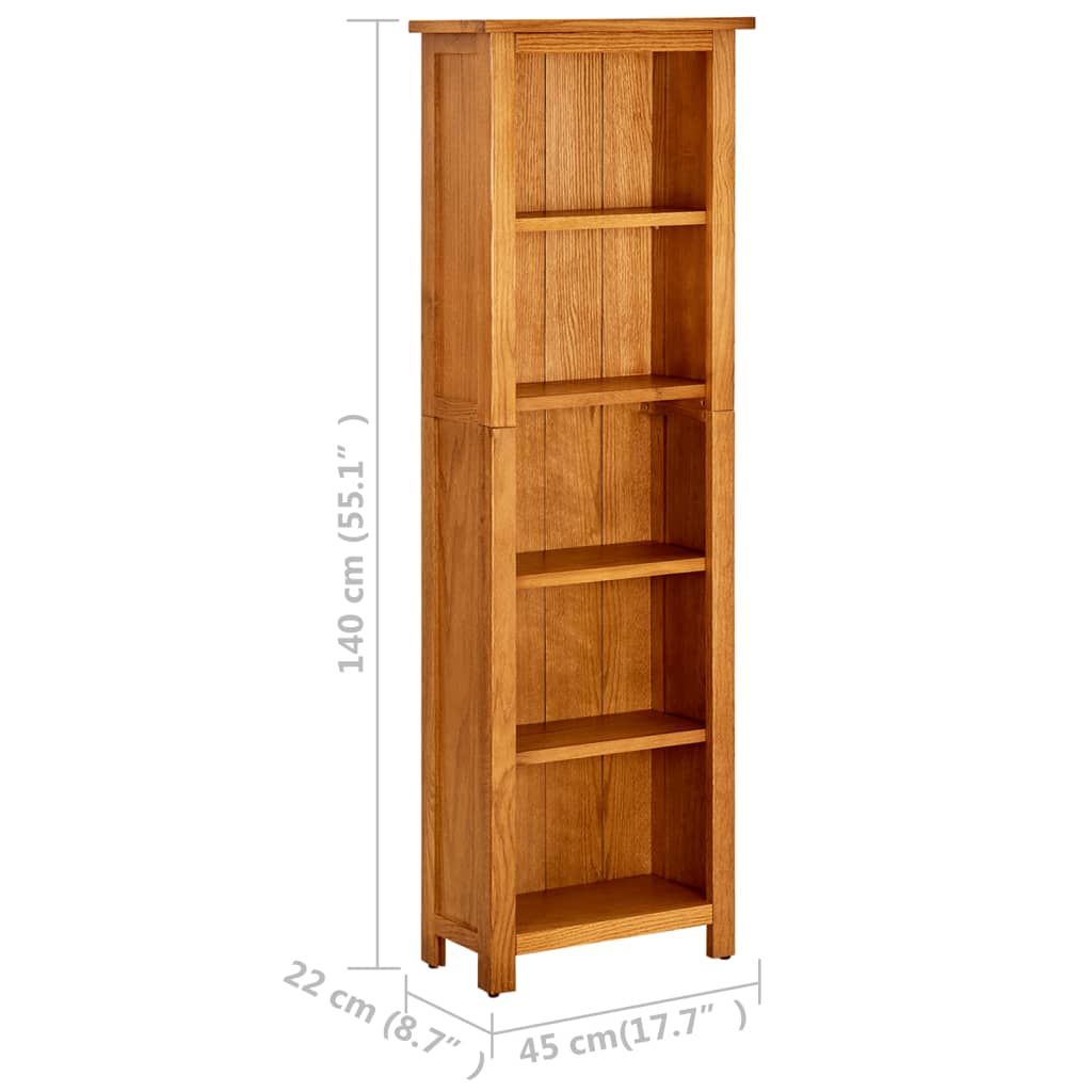 Kirjahylly 5 Tasoa 45X22X140 Cm Täystammi 45 x 22 x 140 cm