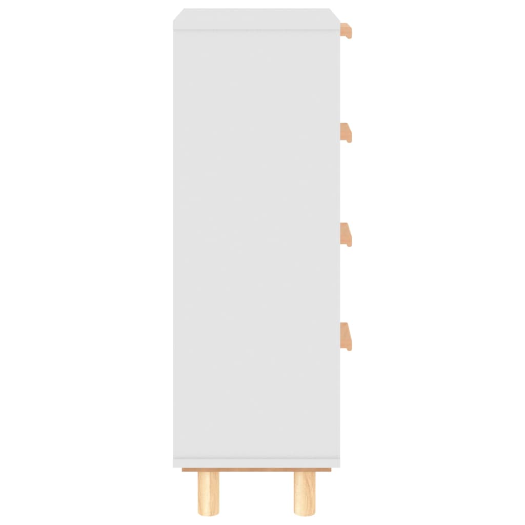 Senkki Valkoinen 40X30X90 Cm Täysi Mänty Ja Luonnonrottinki