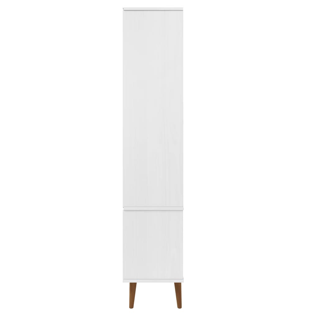 Lasikaappi MOLDE valkoinen 90x35x175 cm täysi mänty