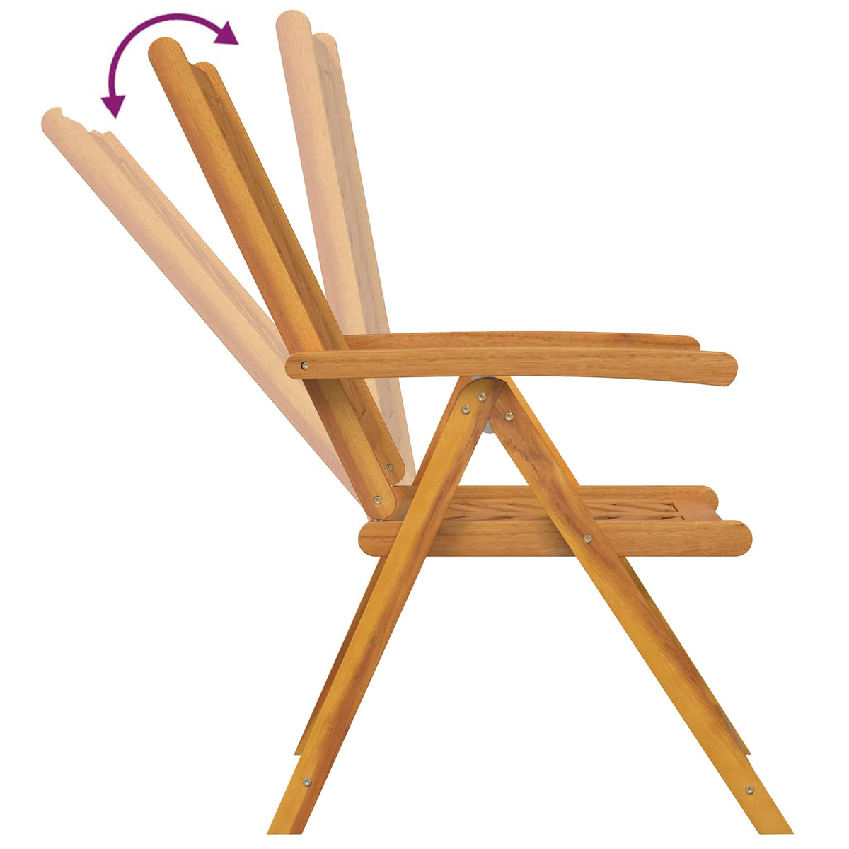 Puutarhan Tuoli 4 pcs Ruskea 57 x 72 x 109 cm Tiheä akasiapuu