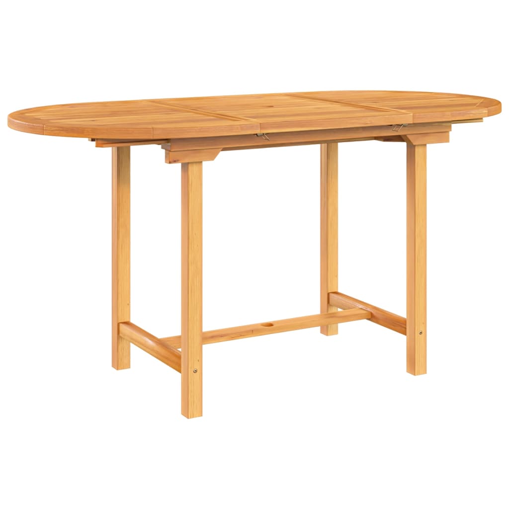 Jatkettava puutarhapöytä 110-160x80x75 cm täysi tiikki
