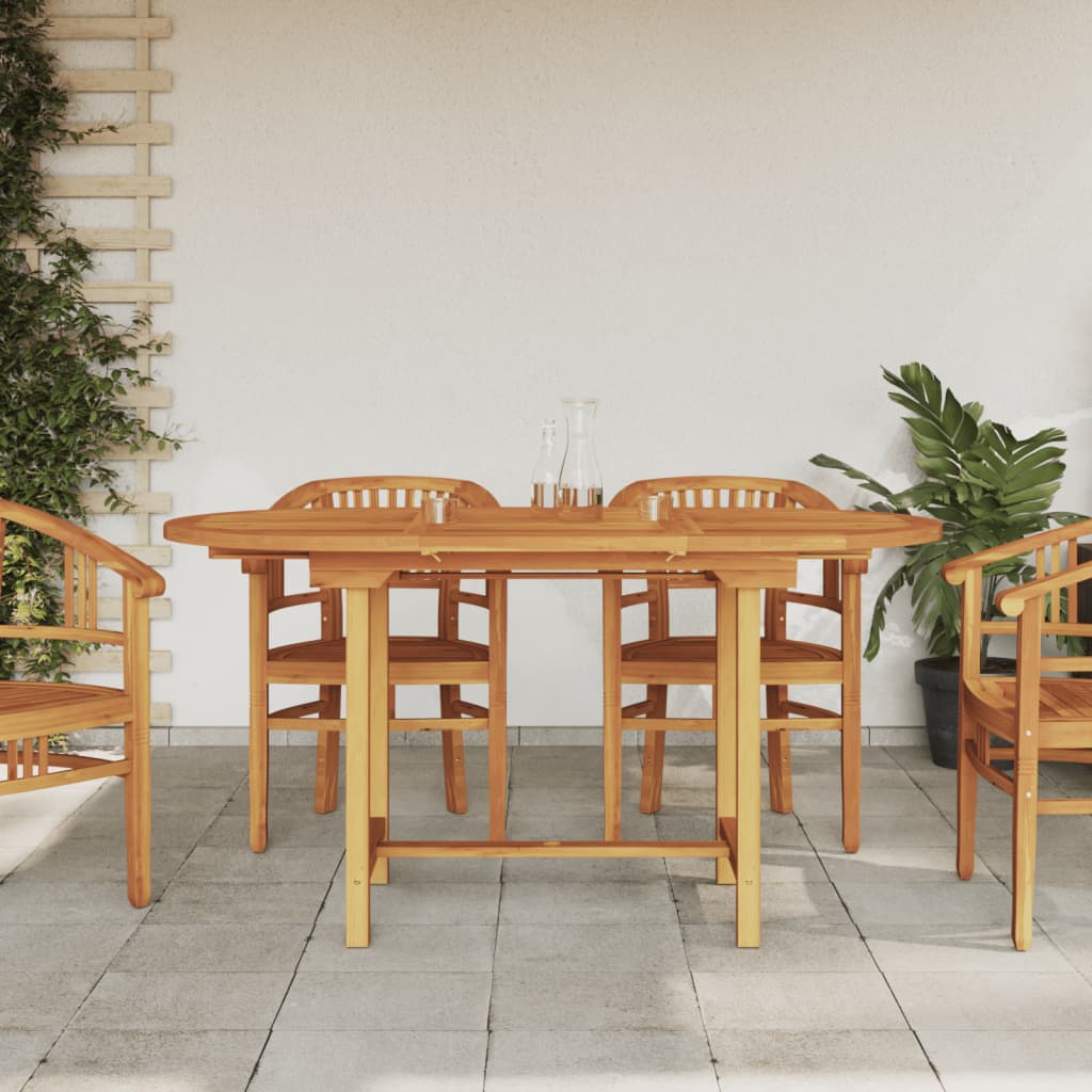 Jatkettava puutarhapöytä 110-160x80x75 cm täysi tiikki
