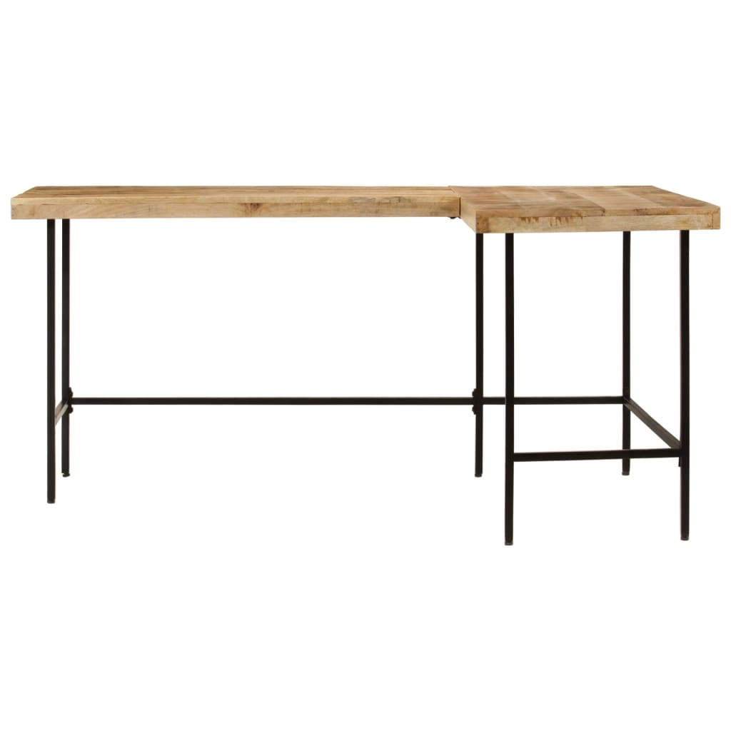 Työpöytä 165x110x77 cm massiivipuuta mangoa ja rautaa