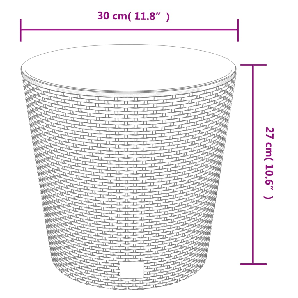 Kukkalaatikko irrotettava sisus antras. 15/15,3 l PP rottinki