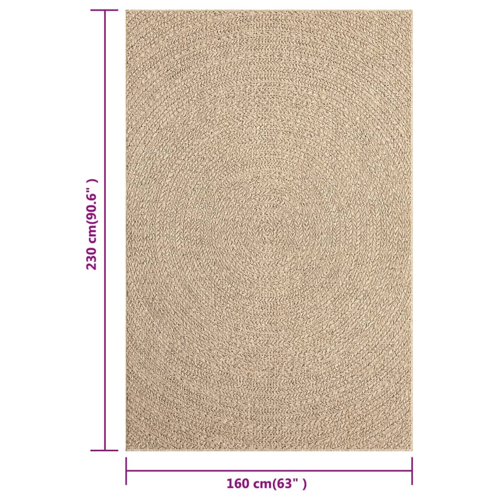 Juuttityylinen Matto 160X230 Cm Sisä- Ja Ulkokäyttöön 160 x 230 cm Pyöreä