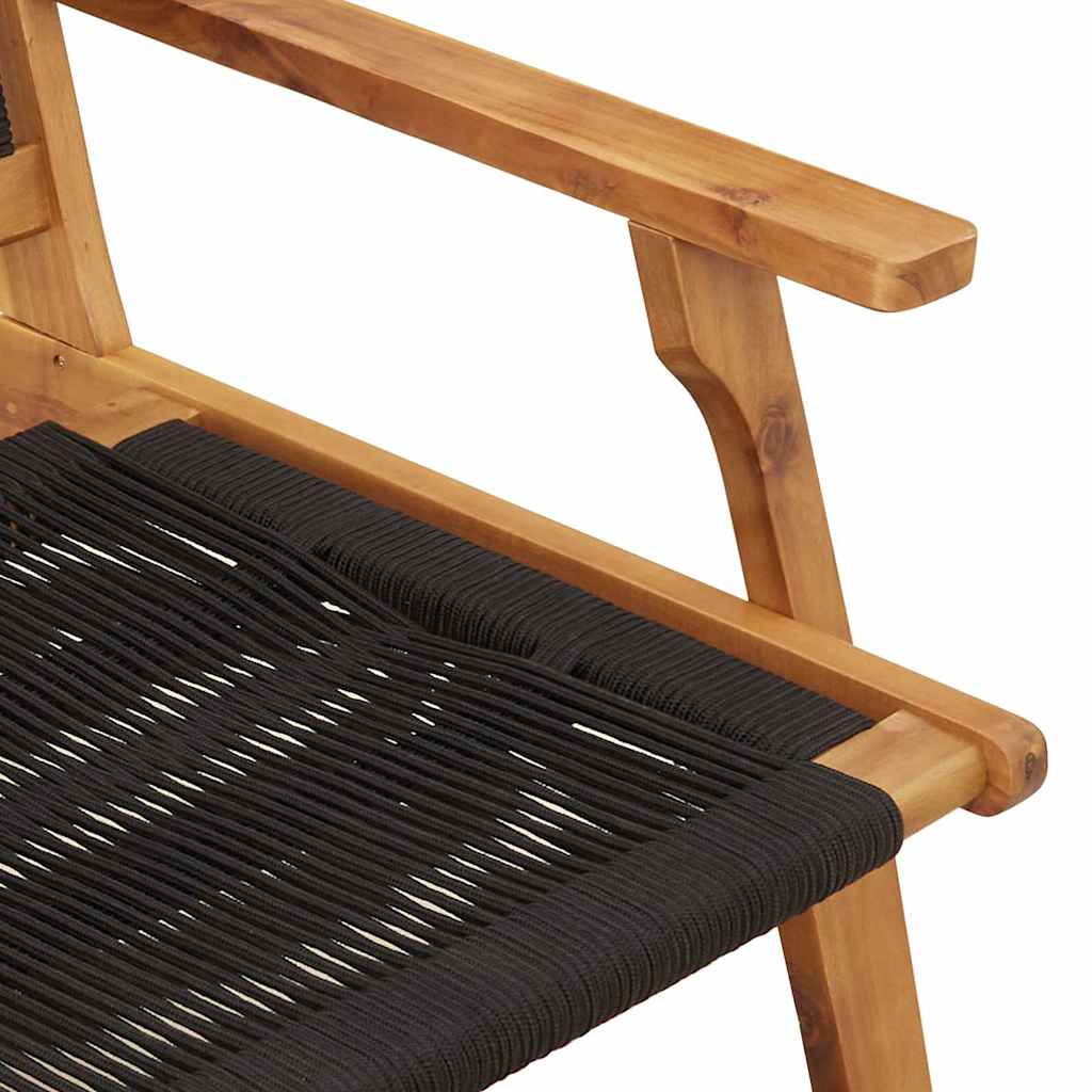 Puutarhakalusteet 2 pcs Musta 67 x 76 x 73 cm Tiheä akasiapuu
