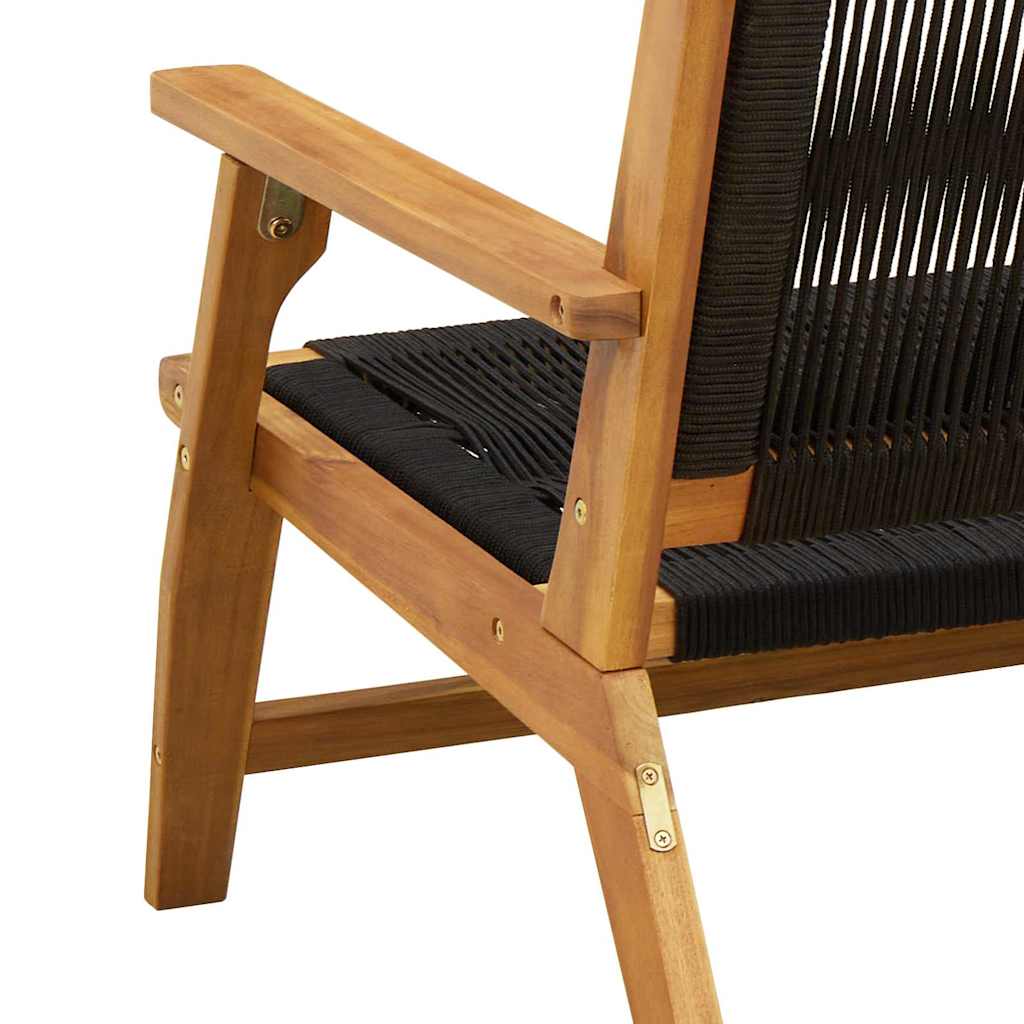 Puutarhakalusteet 2 pcs Musta 67 x 76 x 73 cm Tiheä akasiapuu