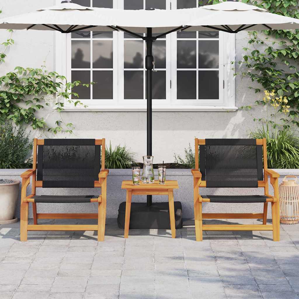 Puutarhakalusteet 2 pcs Musta 67 x 76 x 73 cm Tiheä akasiapuu