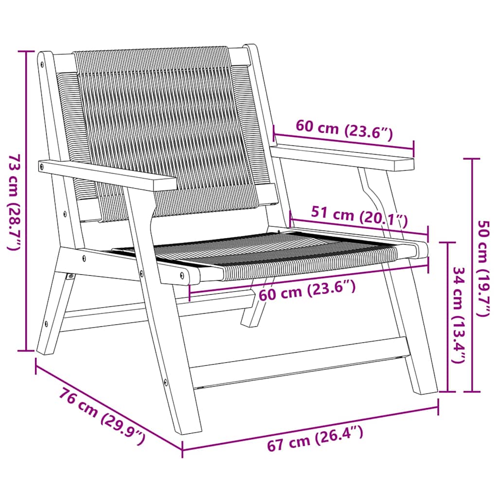 Puutarhakalusteet 2 pcs Musta 67 x 76 x 73 cm Tiheä akasiapuu