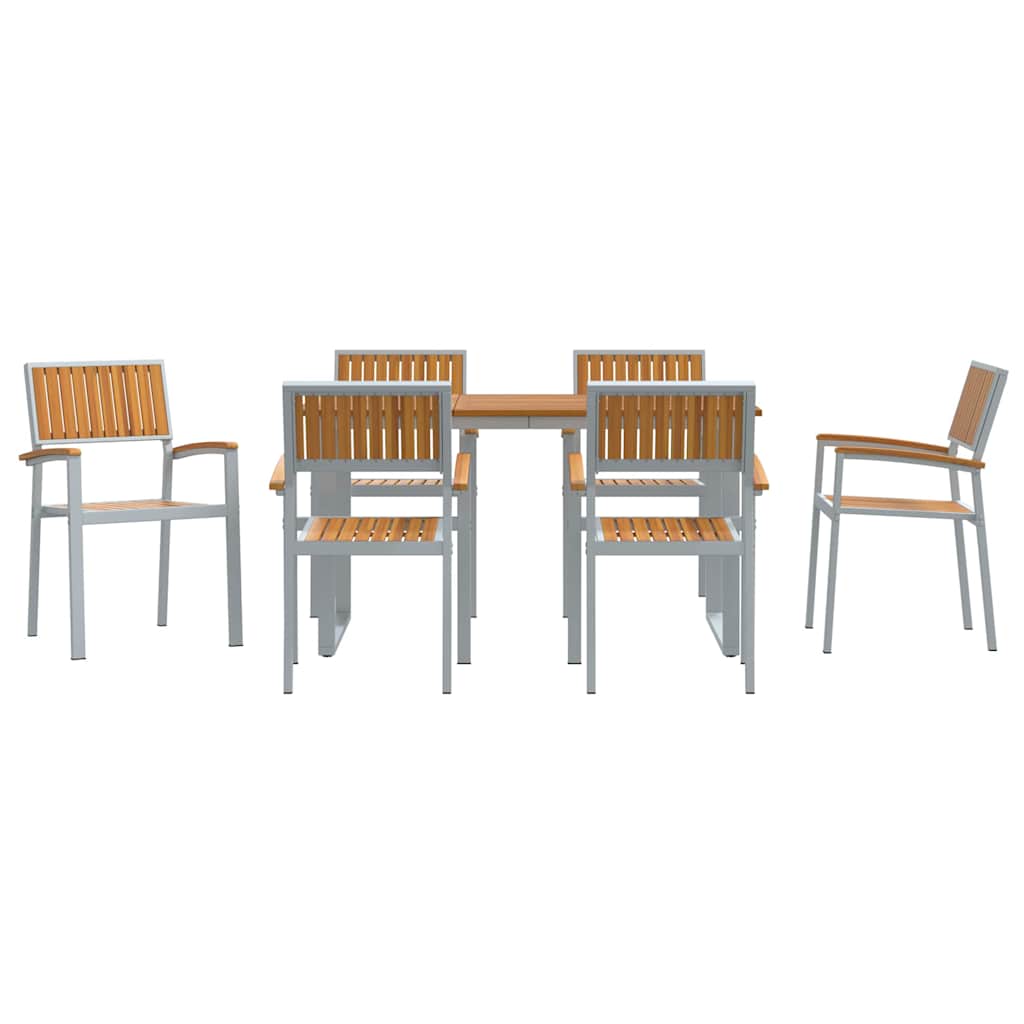Piharuokailu setti 7 pcs Harmaa Tiheä akasiapuu