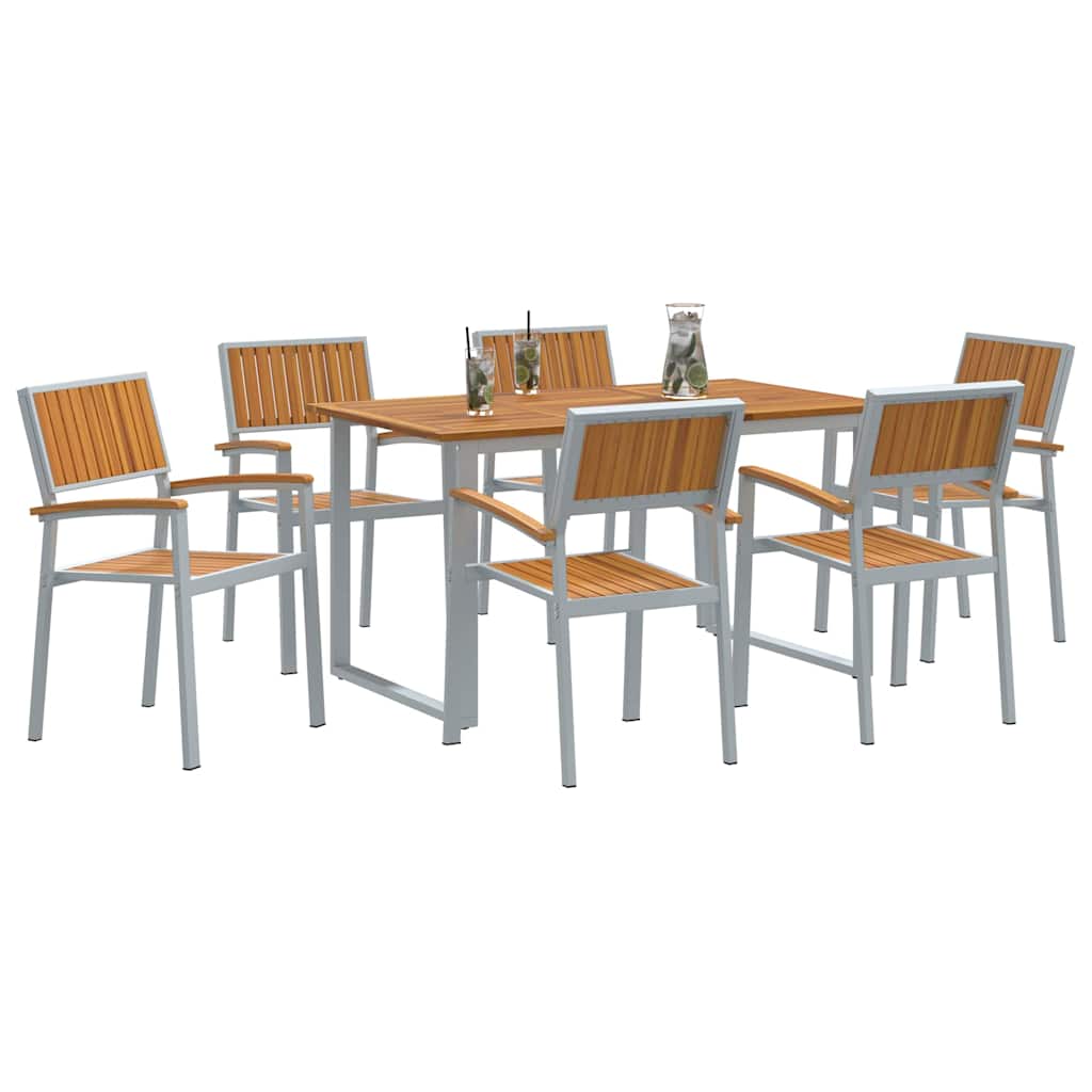 Piharuokailu setti 7 pcs Harmaa Tiheä akasiapuu