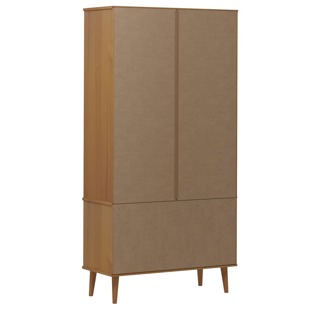 Lasikaappi MOLDE ruskea 90x35x175 cm täysi mänty