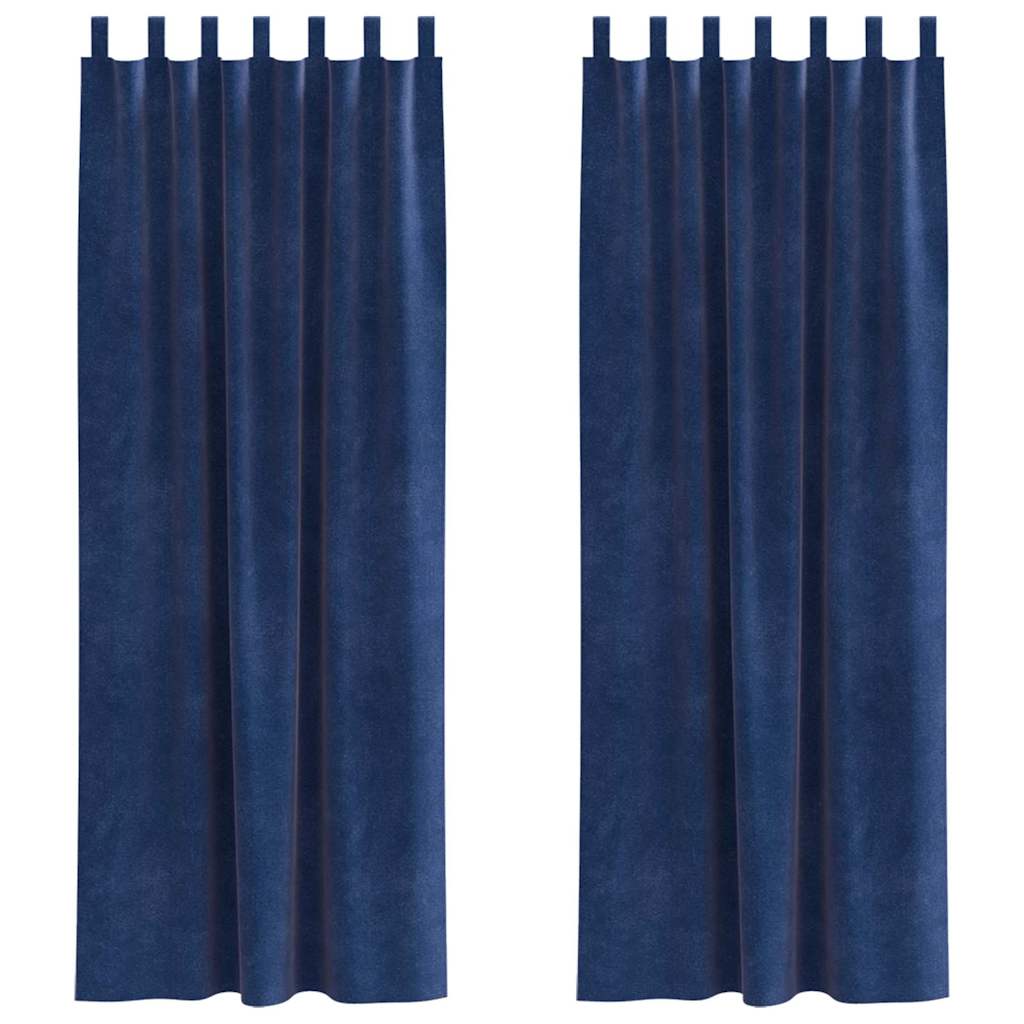 Pimennysverhot 2 pcs Tumma Sininen 140 x 225 cm Sametti