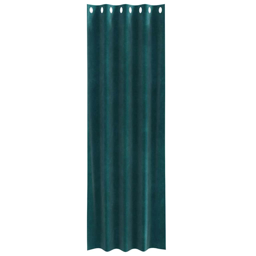 Pimennysverhot 2 pcs Tummanvihreä 140 x 225 cm Sametti