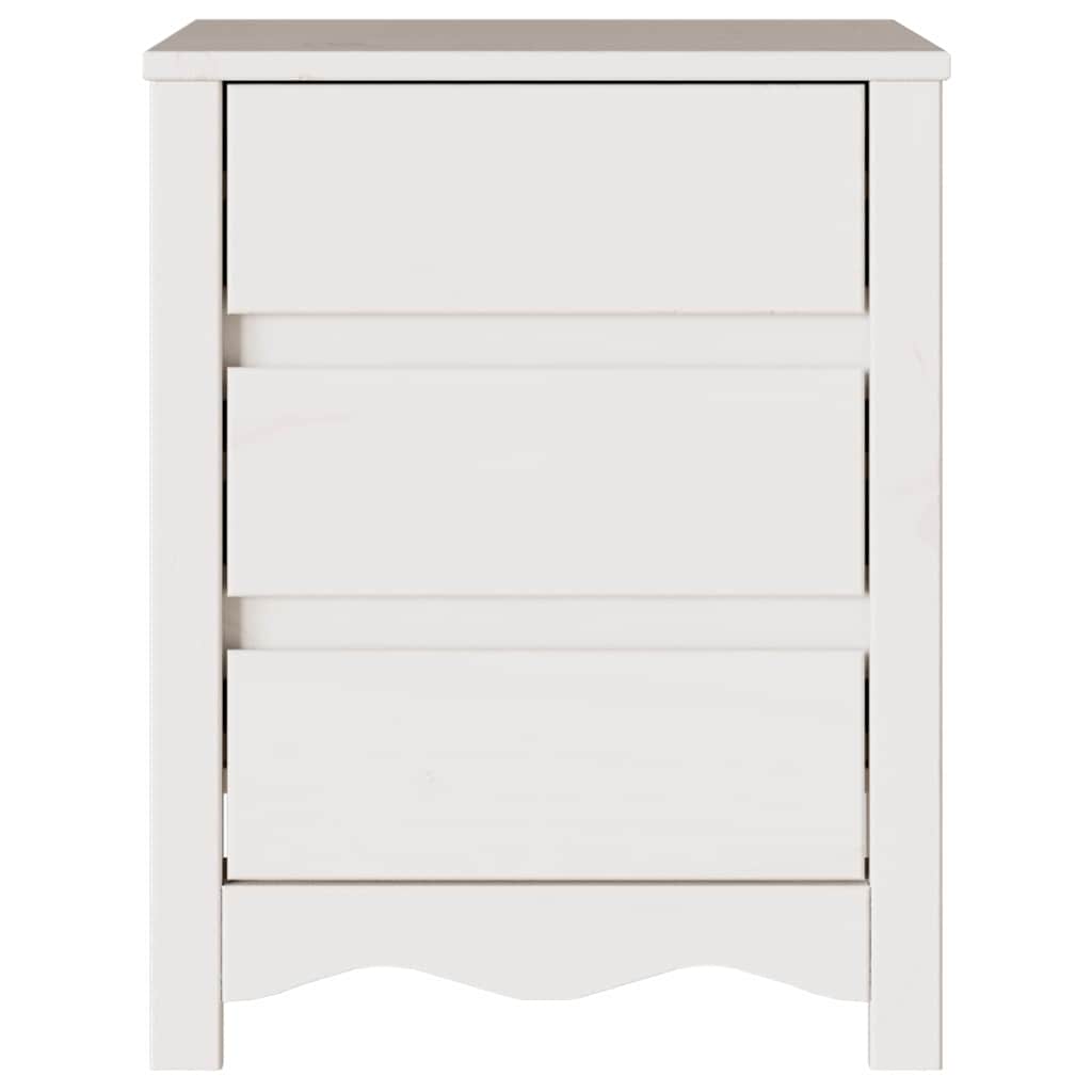 Yöpöytäkaappi Drammen Valkoinen 45 x 35 x 56 cm Täysi mänty