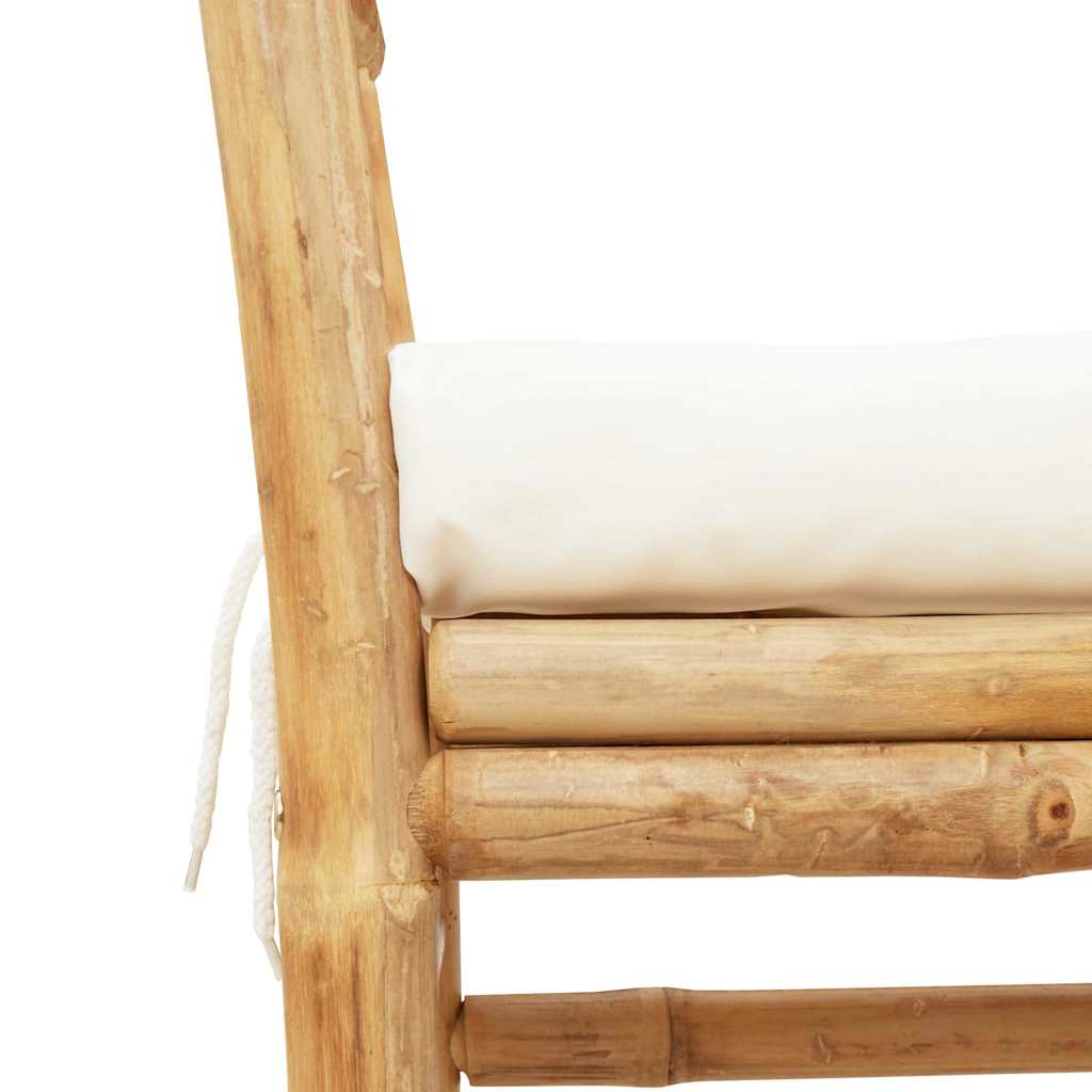 Puutarhapenkki tyynyllä Ruskea 110 x 38 x 65 cm Bambu