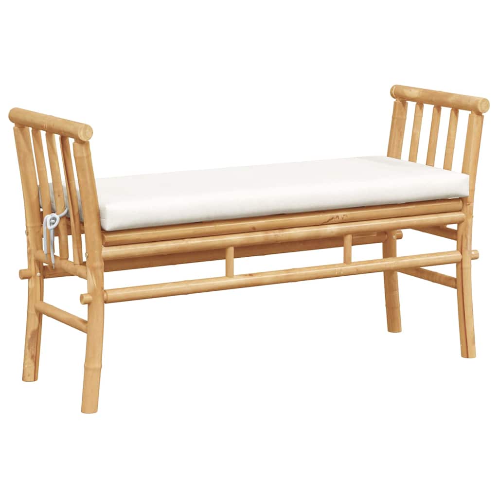 Puutarhapenkki tyynyllä Ruskea 110 x 38 x 65 cm Bambu