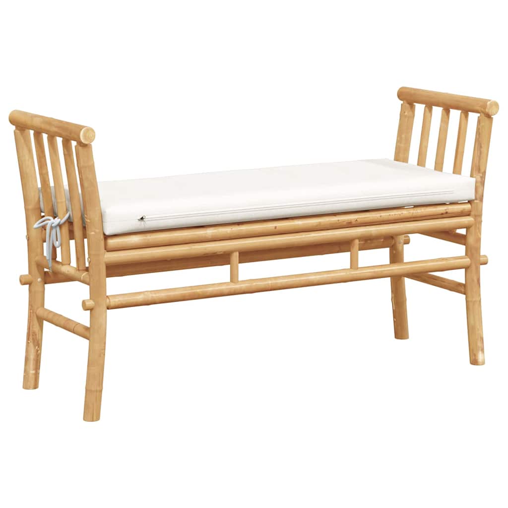 Puutarhapenkki tyynyllä Ruskea 110 x 38 x 65 cm Bambu