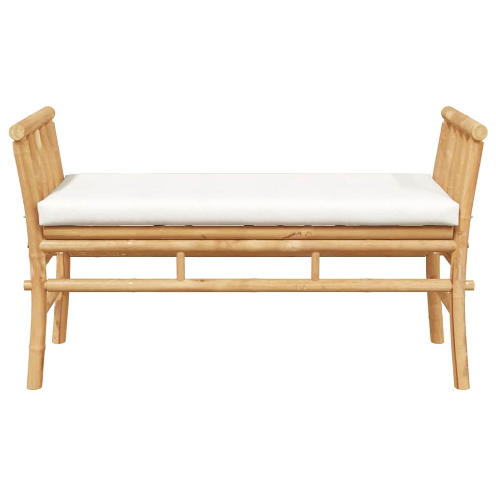 Puutarhapenkki tyynyllä Ruskea 110 x 38 x 65 cm Bambu