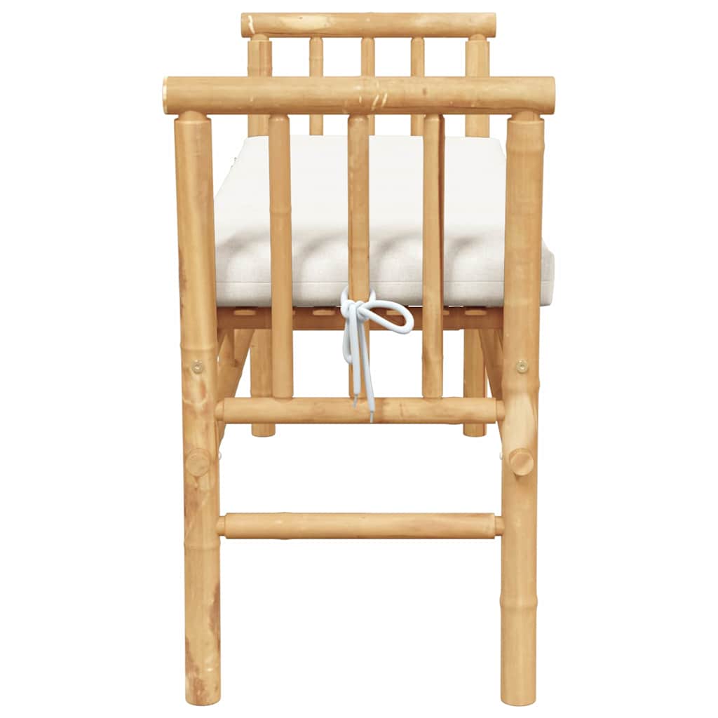 Puutarhapenkki tyynyllä Ruskea 110 x 38 x 65 cm Bambu