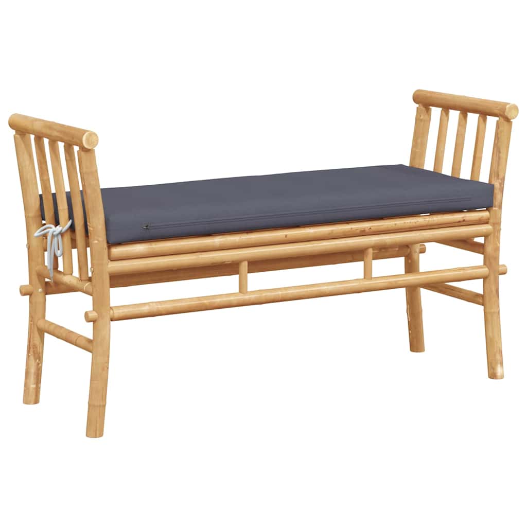Puutarhapenkki tyynyllä Ruskea 110 x 38 x 65 cm Bambu