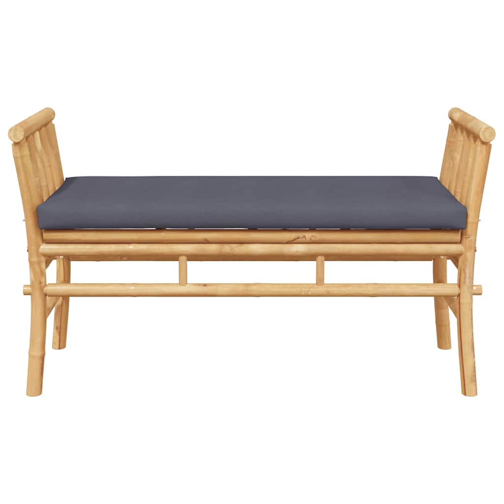 Puutarhapenkki tyynyllä Ruskea 110 x 38 x 65 cm Bambu