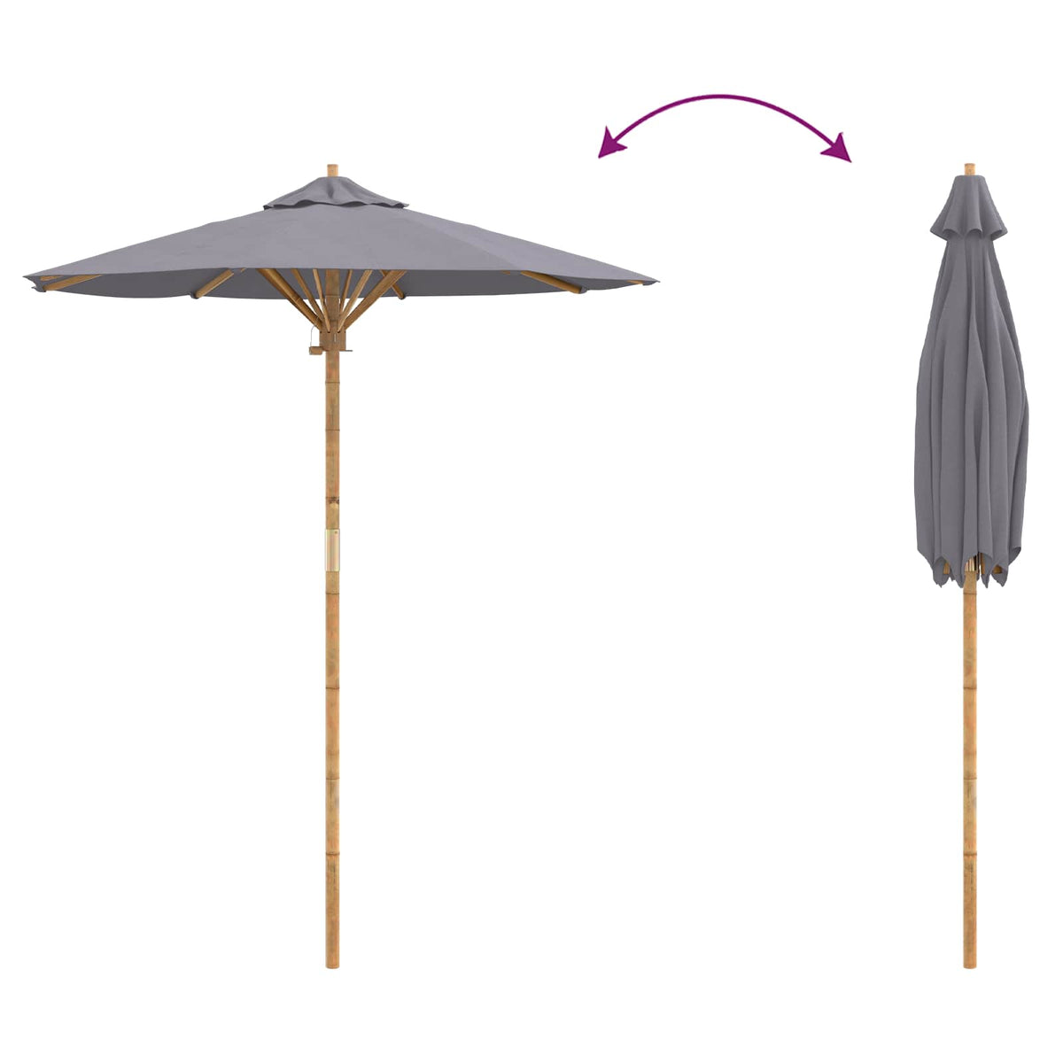 Puutarhavarjo Tumma harmaa Ø 270 x 260 cm Bambu